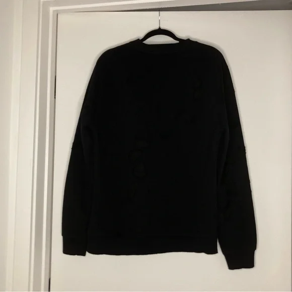 Givenchy Black Distressed Logo Sweatshirt